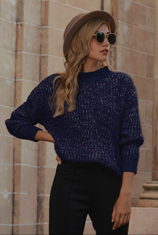 Round Neck Bright Sweater Soft Lamb hair