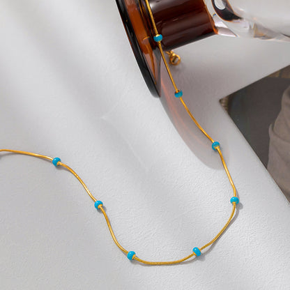 Green Pearl Snake Chain Necklace – INS-Inspired Style