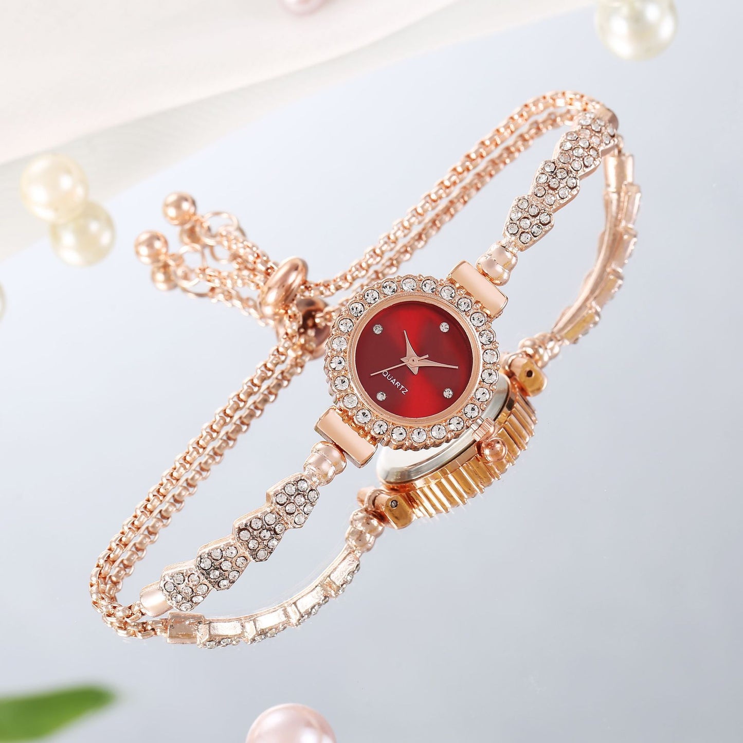 Luxury Gold Watch Fine Strap Bracelet Style Ladies