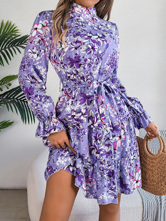 Floral Print Ruffle Maxi Dress
