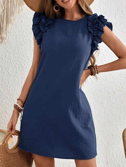 Lace Dress V-Neck Short Sleeve Elegant