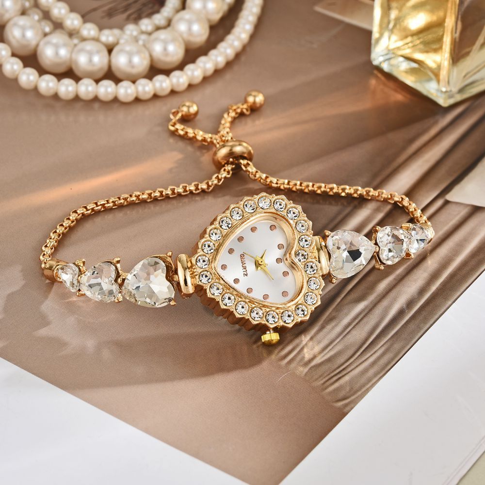 Heart-Shaped Quartz Watch Exquisite Cute Casual