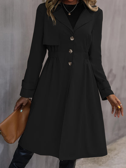 Long Waist Cotton Jacket Long Sleeve Trench Coat