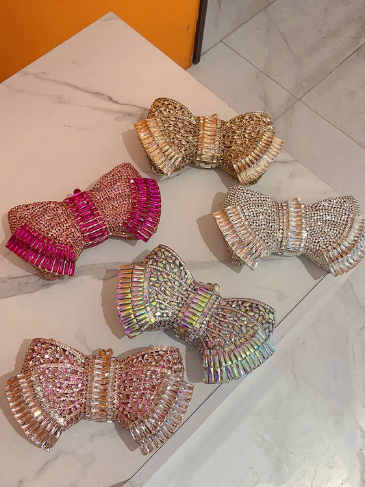 Fashion Metal Bow Clutch Stylish