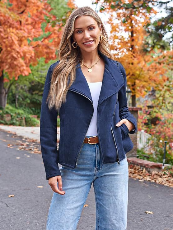 Fashion Casual Short Motorcycle Suede Jacket