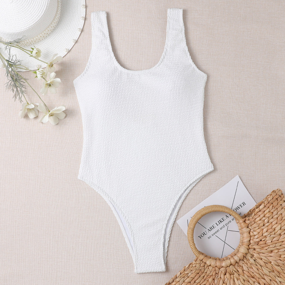 One-Piece Swimsuit Conservative Double Shoulder Strap Swimwear