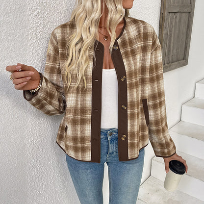 Casual Plaid Jacket Stylish Plaid