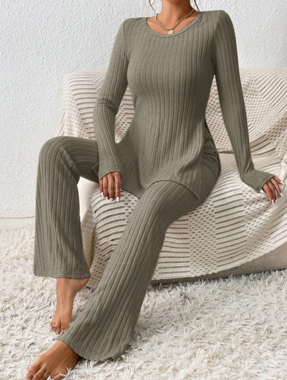 Solid Polyester Outfit Casual Slim Elegant