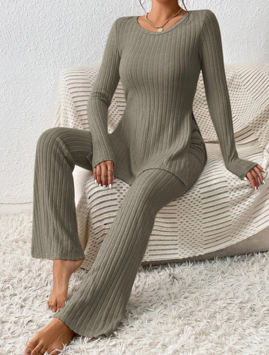 Solid Polyester Outfit Casual Slim Elegant