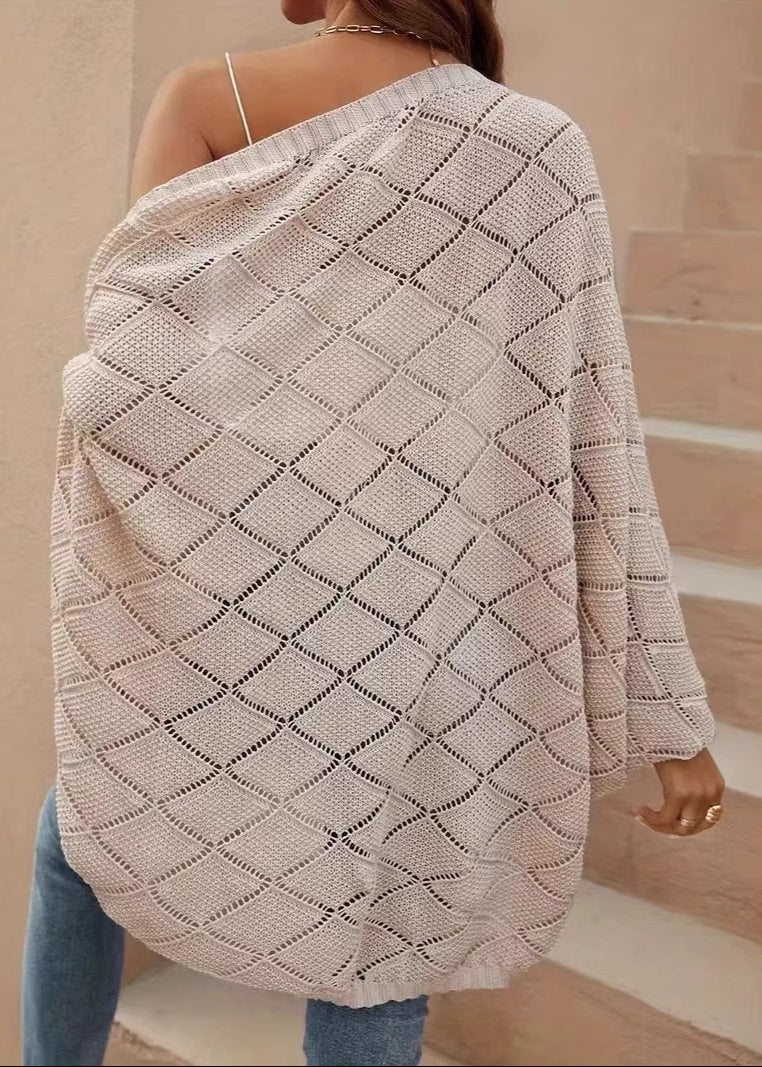 Hollow Knit Cardigan Fashionable Lightweight Top