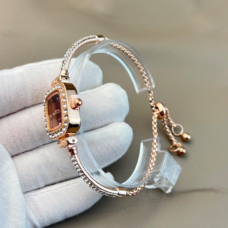Diamond Square Watch Elegant Wristwatch