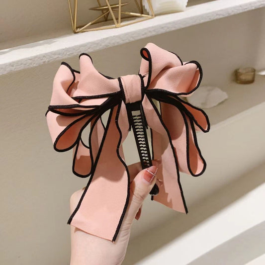 Clip Hair Ornament with Ribbon Bow