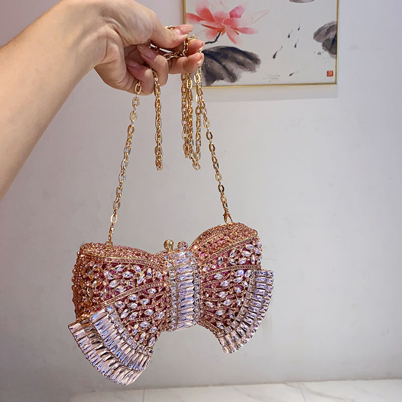Fashion Metal Bow Clutch Stylish