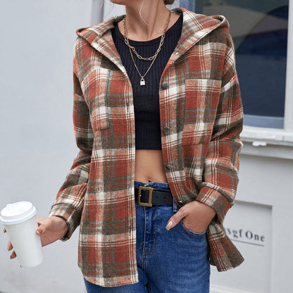 Loose Casual Hooded Jacket Long Sleeve