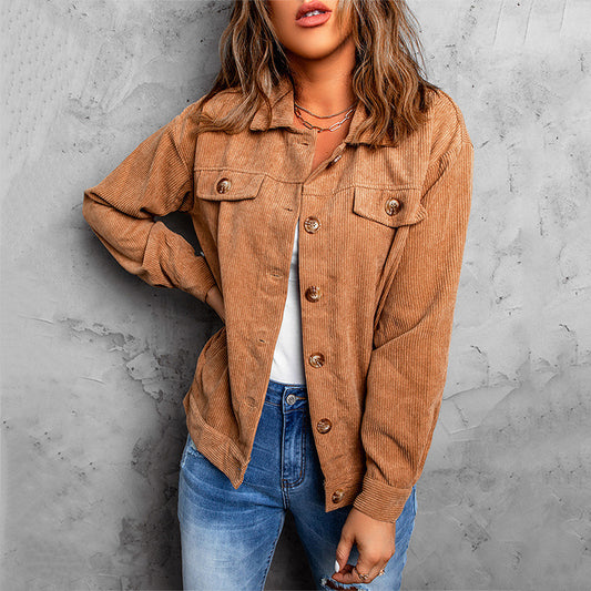 Button Casual Jacket Shirt Corduroy Shirt Success