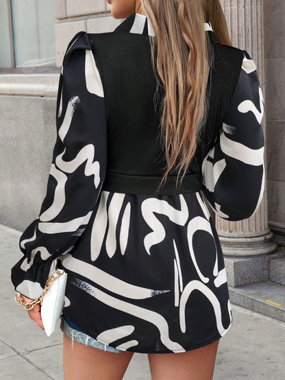 Holiday Casual Stitching & Printed Shirt